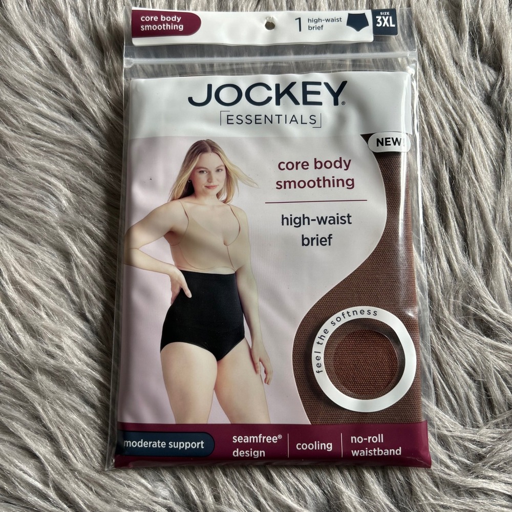 Jockey High Waist Brief Shapewear Womens Size 3XL Brown Shaping Seamfree Cooling